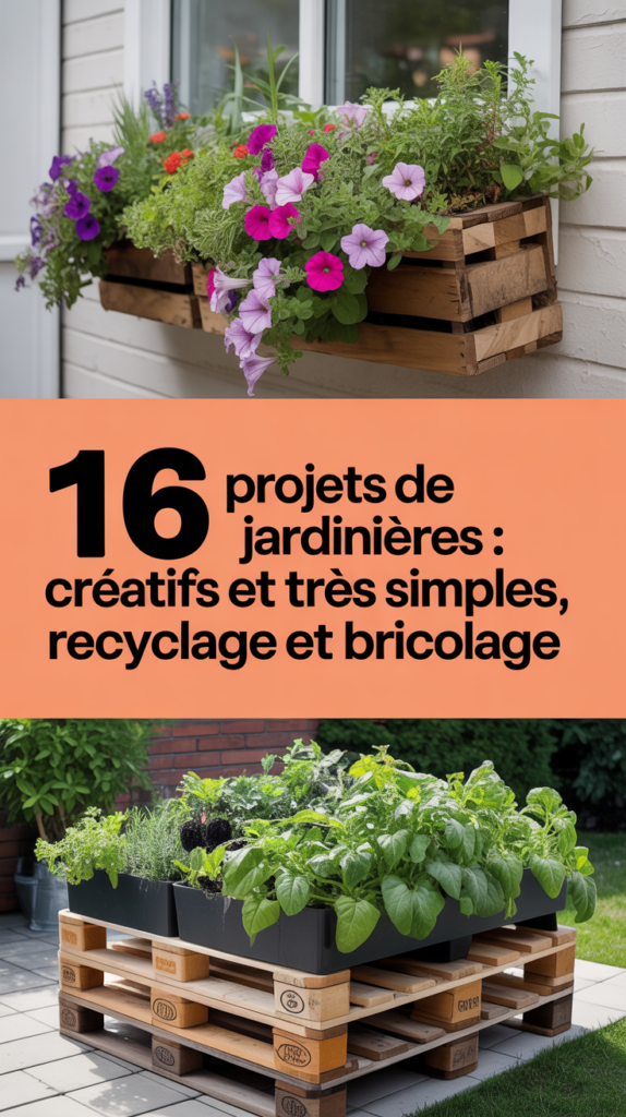 16 projets de jardinières : créatifs et très simples, recyclage et bricolage