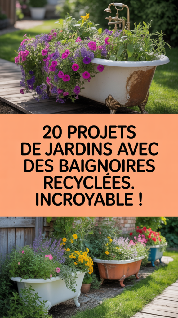 20 projets de jardins avec des baignoires recyclées. Incroyable !