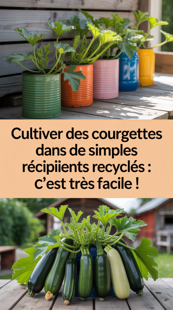 Cultiver des courgettes dans de simples récipients recyclés : c’est très facile !