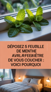 Déposez 5 feuilles de menthe sur la fenêtre avant de vous coucher : voici pourquoi