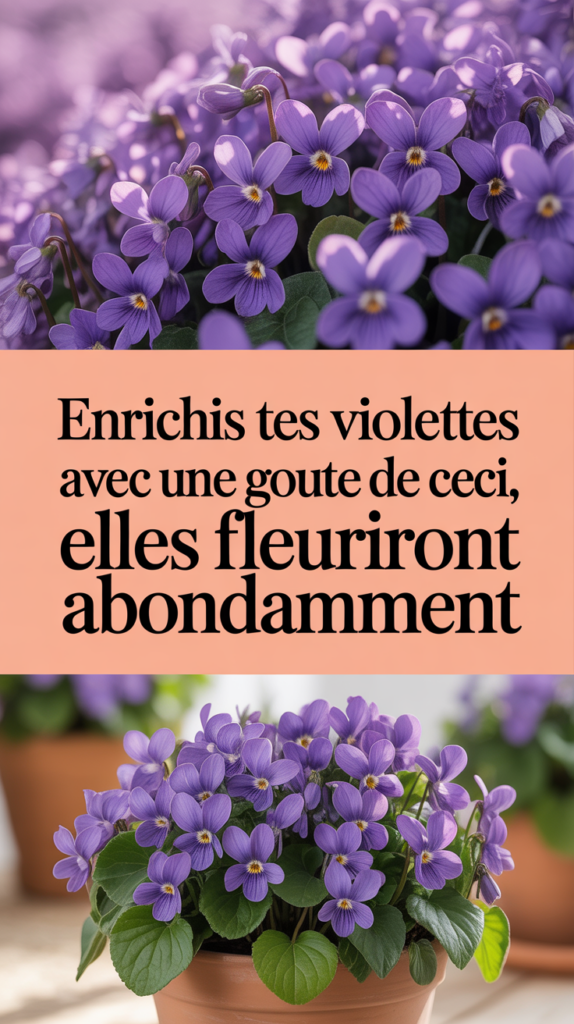 Enrichis tes violettes avec une goutte de ceci, elles fleuriront abondamment