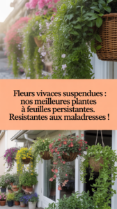 Fleurs vivaces suspendues : nos meilleures plantes à feuilles persistantes. Résistantes aux maladresses !
