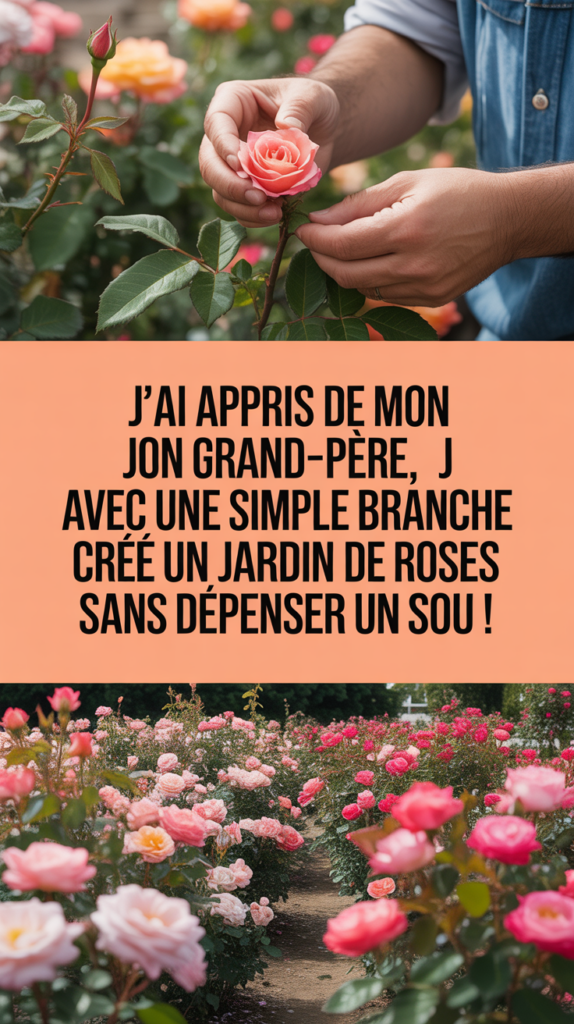 J’ai appris de mon grand-père, avec une simple branche j’ai créé un jardin de roses sans dépenser un sou !