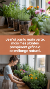 Je n’ai pas la main verte, mais mes plantes prospèrent grâce à ce mélange naturel.