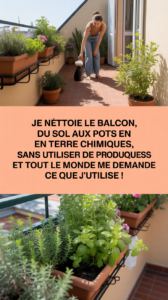 Je nettoie le balcon, du sol aux pots en terre cuite, sans utiliser de produits chimiques et tout le monde me demande ce que j'utilise !