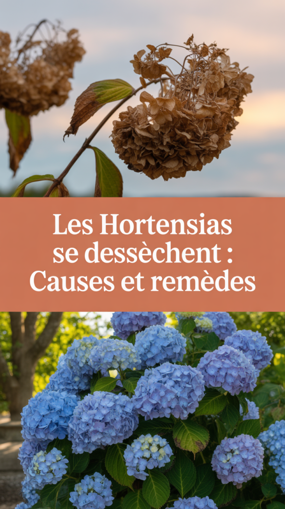 Les hortensias se dessèchent : causes et remèdes