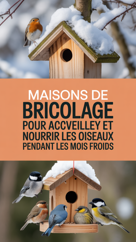 Maisons de bricolage pour accueillir et nourrir les oiseaux pendant les mois froids