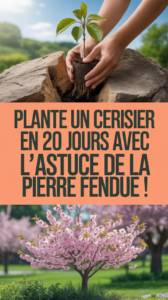 Plante un cerisier en 20 jours avec l'astuce de la pierre fendue !