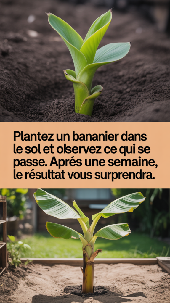 Plantez un bananier dans le sol et observez ce qui se passe. Après une semaine, le résultat vous surprendra.