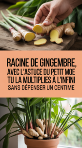 Racine de gingembre, avec l'astuce du petit morceau tu la multiplies à l'infini sans dépenser un centime