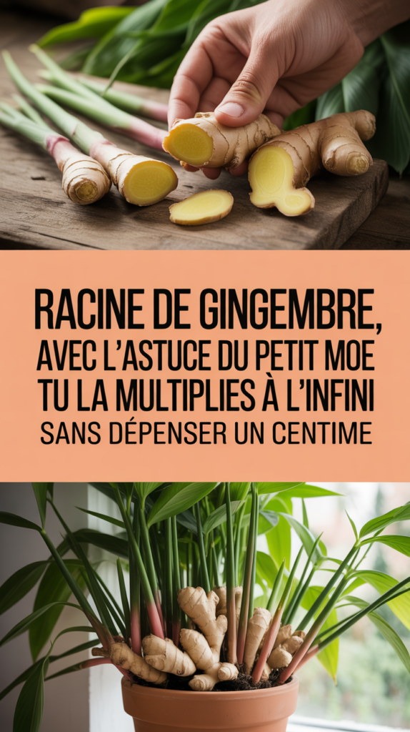 Racine de gingembre, avec l'astuce du petit morceau tu la multiplies à l'infini sans dépenser un centime