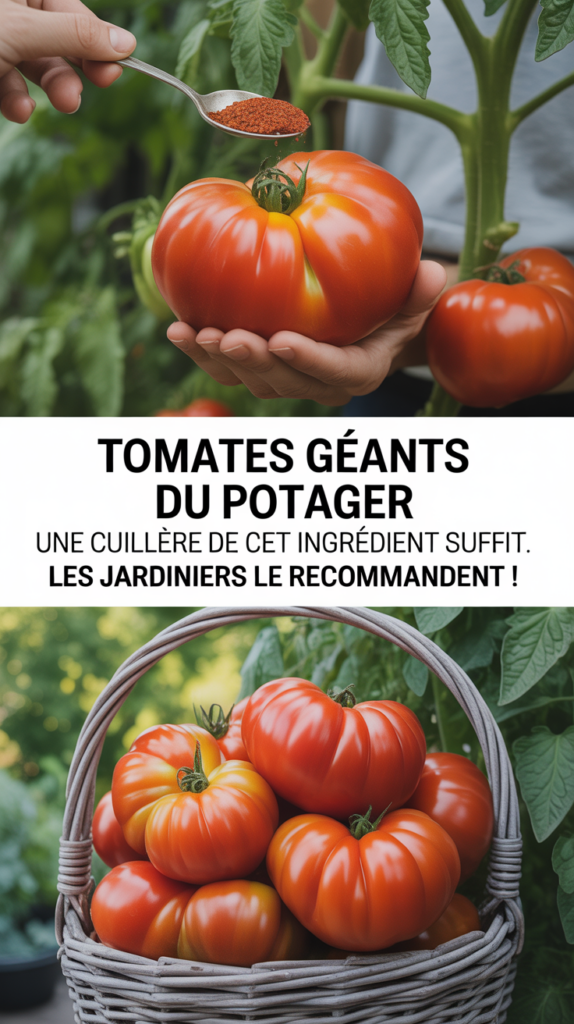 Tomates géants du potager : une cuillère de cet ingrédient suffit. Les jardiniers le recommandent !