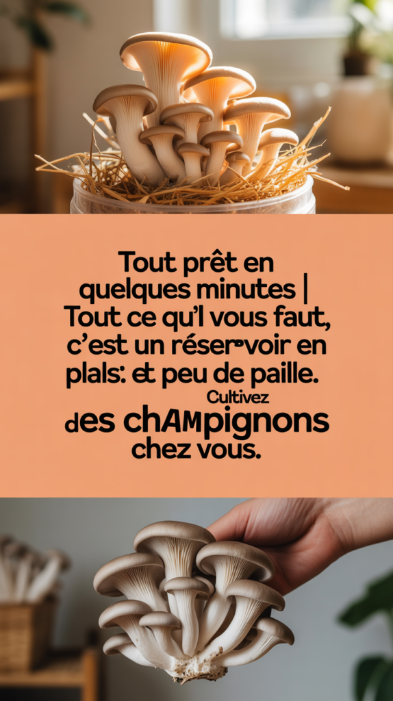 Tout prêt en quelques minutes | Tout ce qu'il vous faut, c'est un réservoir en plastique et un peu de paille. Cultivez des champignons chez vous.