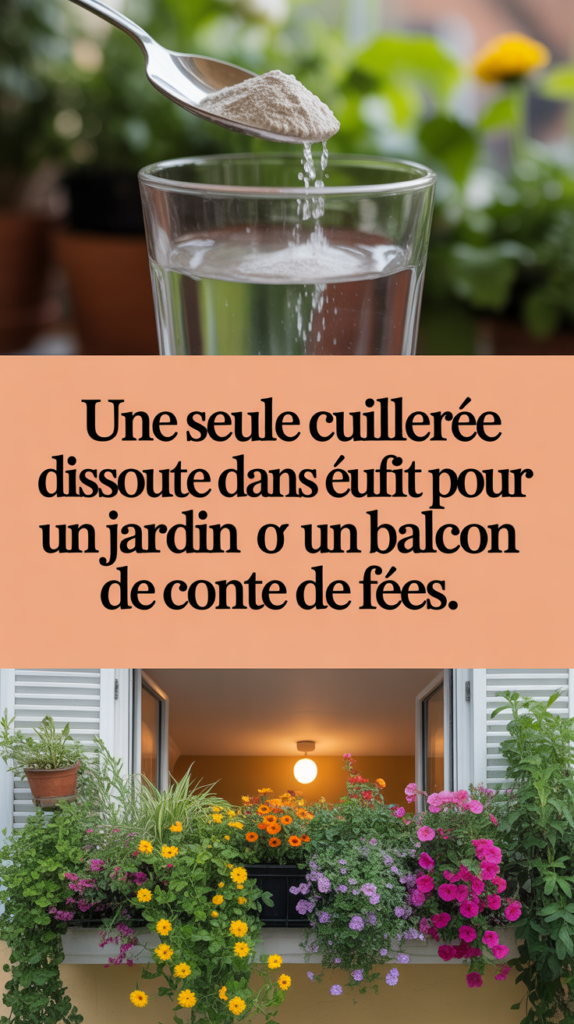 Une seule cuillerée dissoute dans l'eau suffit pour un jardin ou un balcon de conte de fées.