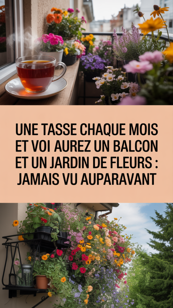 Une tasse chaque mois et vous aurez un balcon et un jardin de fleurs : jamais vu auparavant