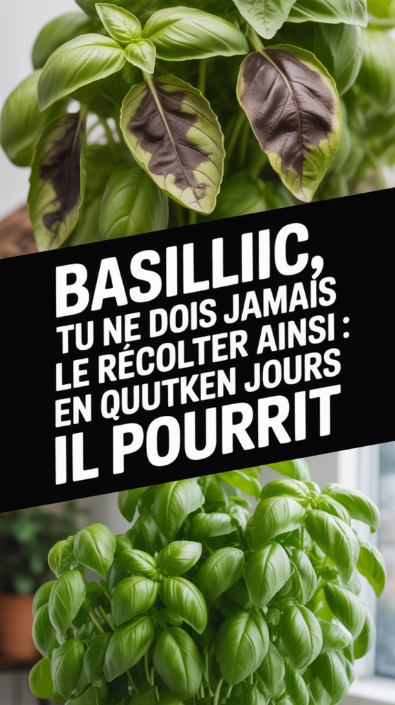 Basilic, tu ne dois jamais le récolter ainsi : en quelques jours il pourrit