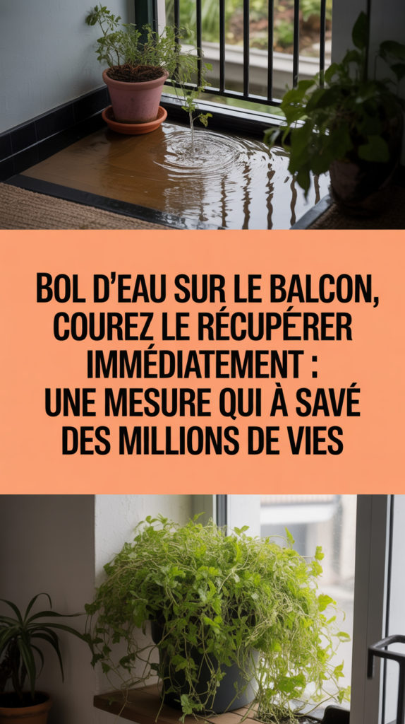 Bol d'eau sur le balcon, courez le récupérer immédiatement : une mesure qui a sauvé des millions de vies