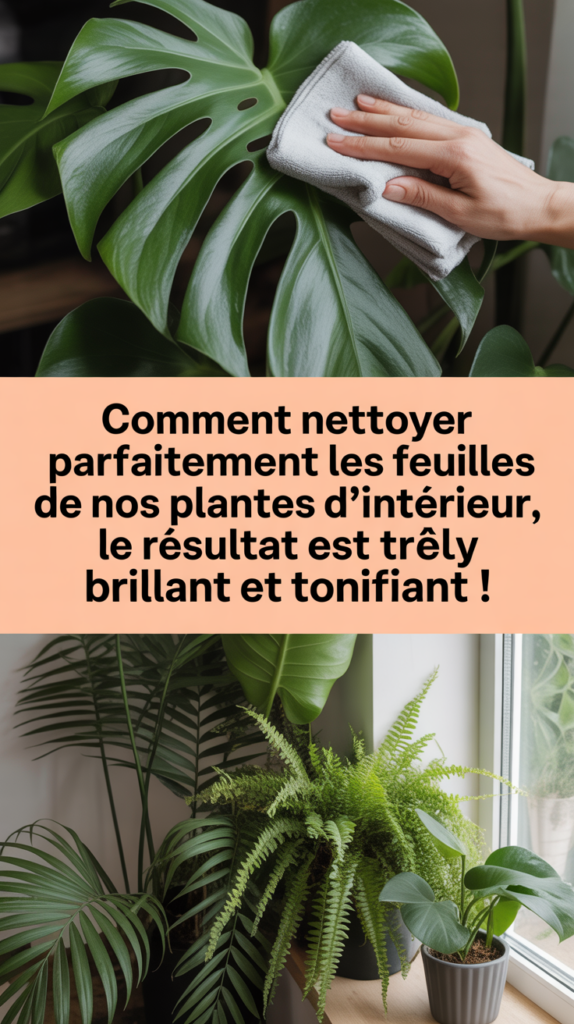 Comment nettoyer parfaitement les feuilles de nos plantes d’intérieur, le résultat est très brillant et tonifiant !