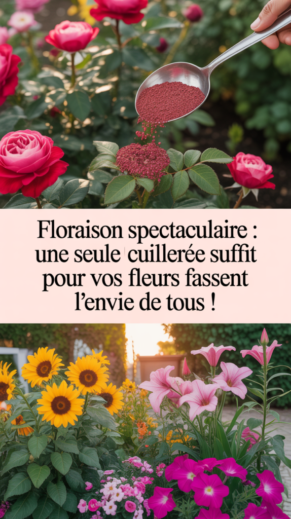Floraison spectaculaire : une seule cuillerée suffit pour que vos fleurs fassent l’envie de tous !