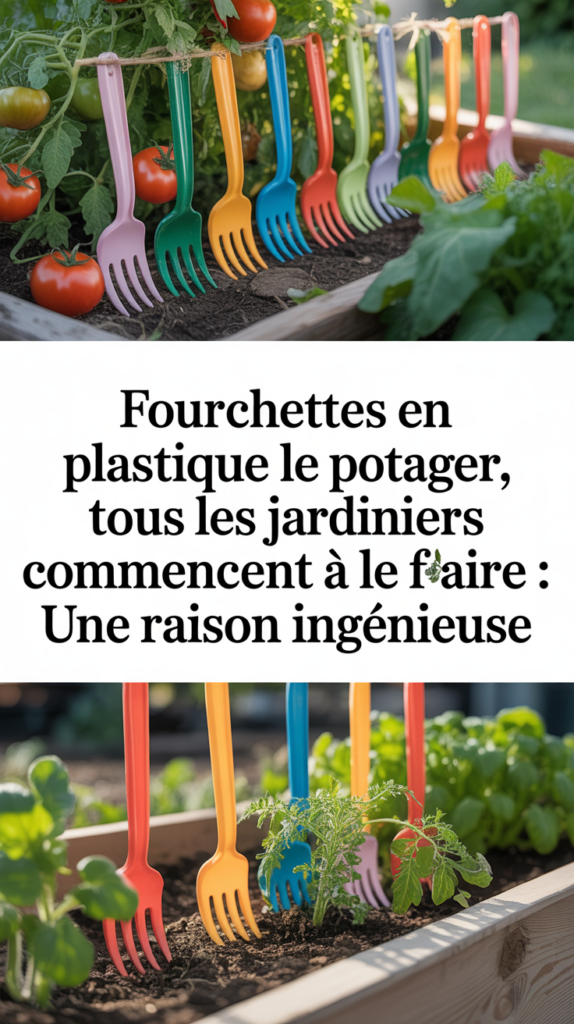 Fourchettes en plastique dans le potager, tous les jardiniers commencent à le faire : une raison ingénieuse