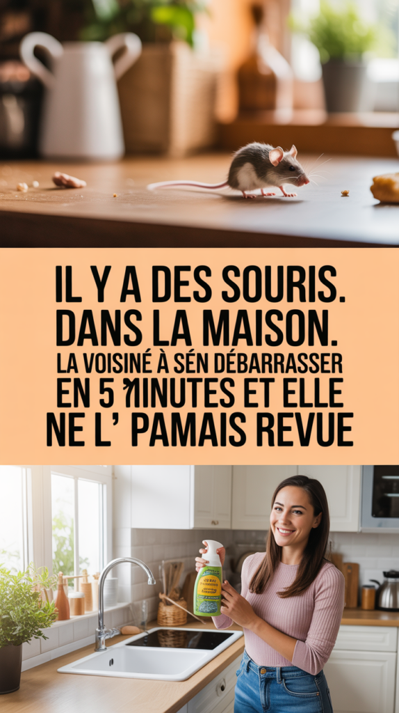 Il y a des souris dans la maison. La voisine a aidé à s'en débarrasser en 5 minutes et elle ne l'a plus jamais revue