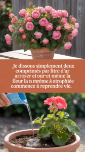 Je dissous simplement deux comprimés par litre d'eau pour arroser et même la fleur la plus atrophiée commence à reprendre vie.
