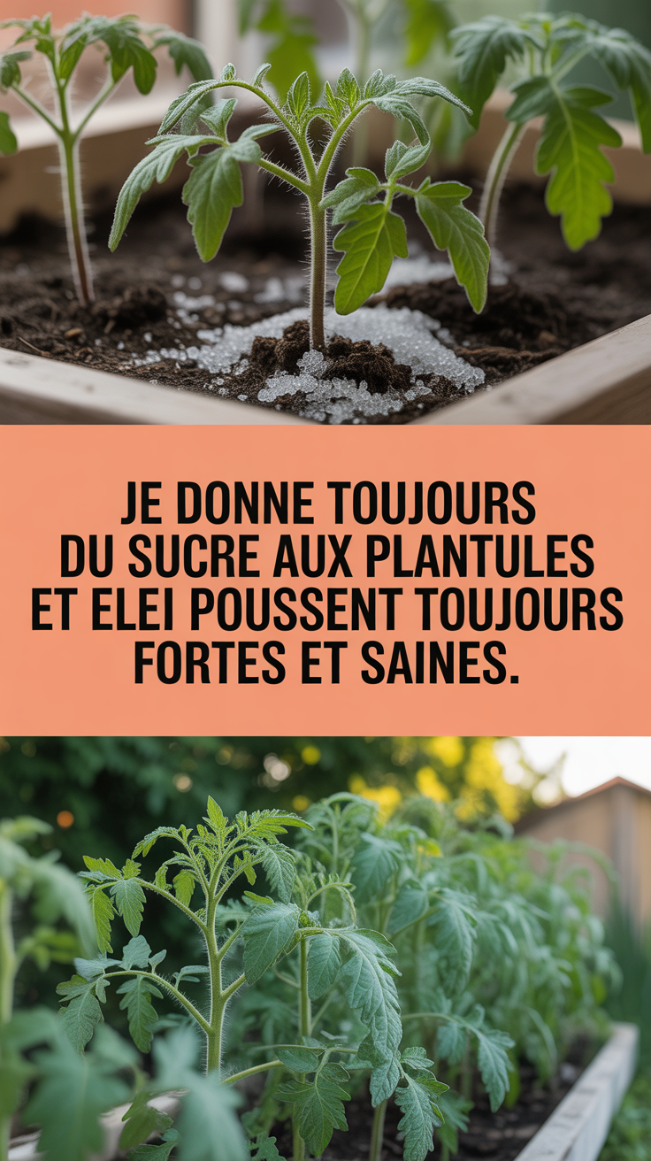 Je donne toujours du sucre aux plantules et elles poussent toujours fortes et saines.