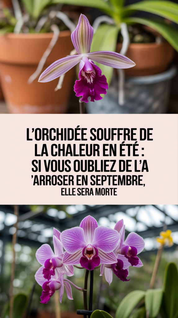 L'orchidée souffre de la chaleur en été : si vous oubliez de l'arroser en septembre, elle sera morte