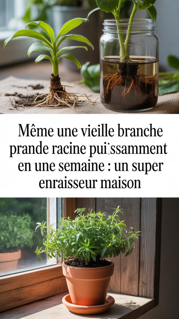 Même une vieille branche prend racine puissamment en une semaine : un super enraisseur maison