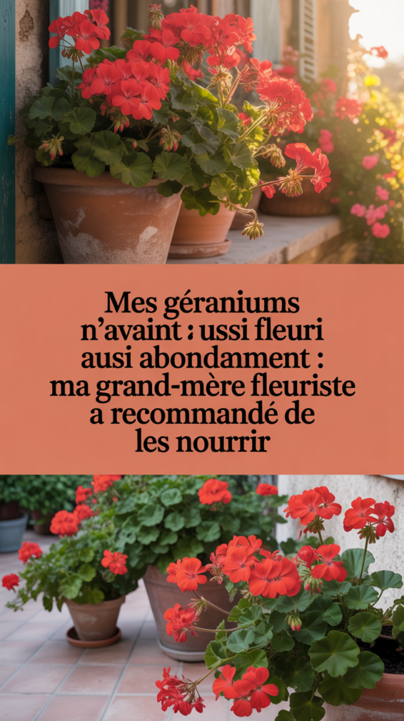 Mes géraniums n’avaient jamais fleuri aussi abondamment : ma grand-mère fleuriste a recommandé de les nourrir