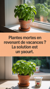 Plantes mortes en revenant de vacances ? La solution est un yaourt.