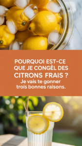 Pourquoi est-ce que je congèle des citrons frais ? Je vais te donner trois bonnes raisons.