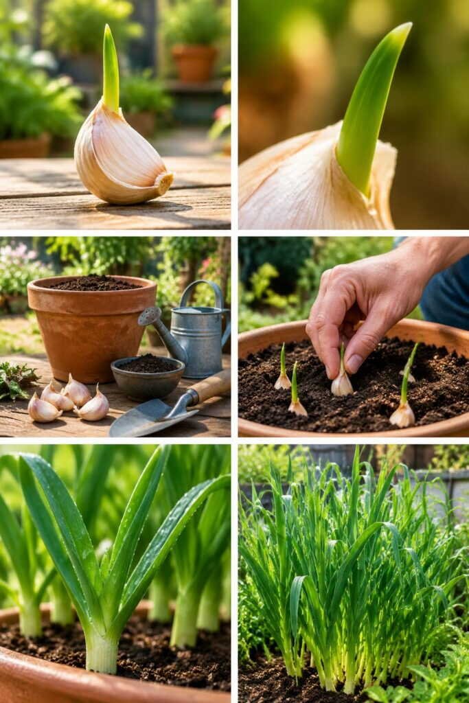 Ail germé dans la cuisine ? Plantez-le, vous récoltez de l'ail vert en 3 semaines