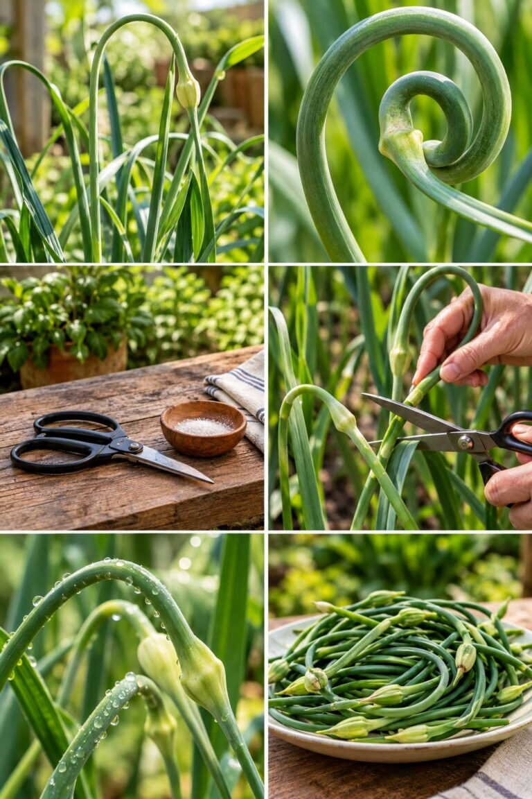 Ail qui monte en fleur : la fleur se mange, et elle est délicieuse