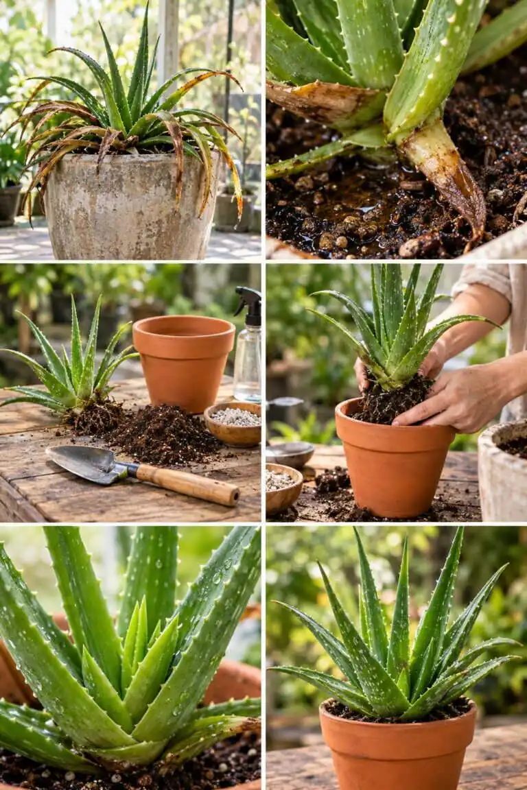 Aloe vera qui devient marron : le pot est trop grand