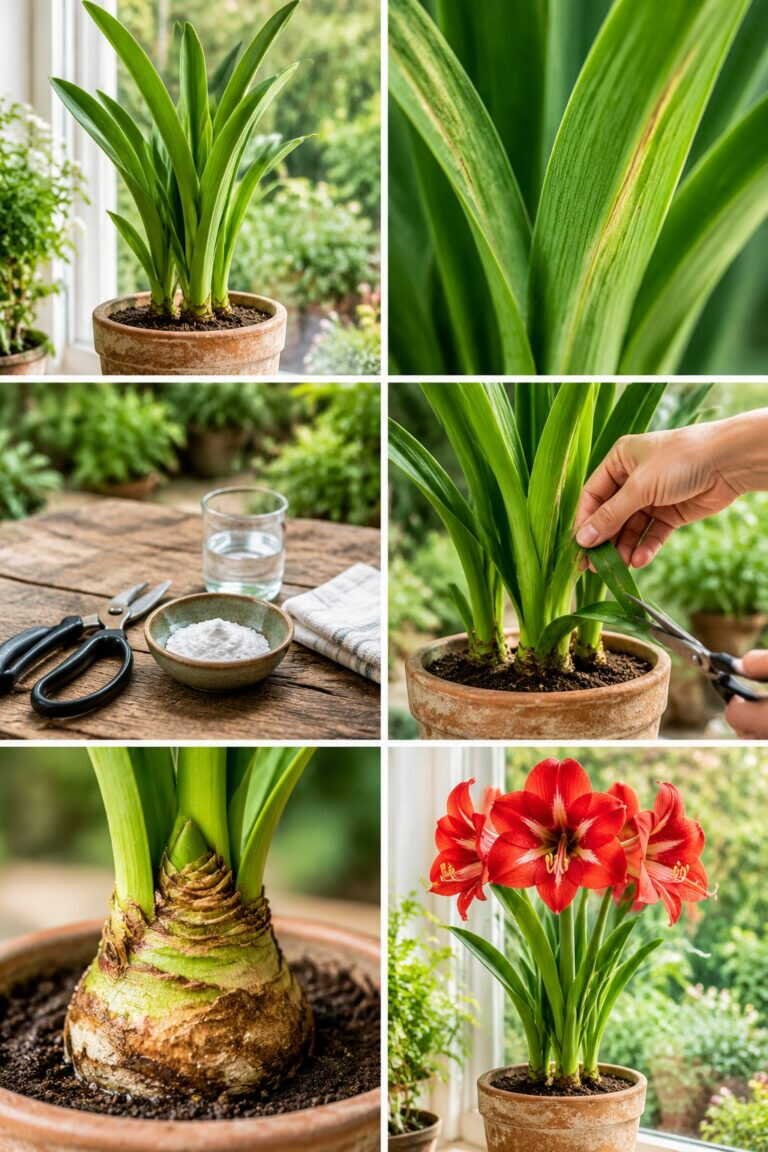 Amaryllis fanée : ne coupez pas les feuilles, c&rsquo;est elles qui préparent la fleur de l&rsquo;an prochain