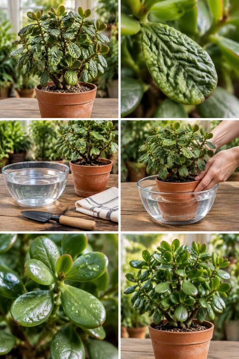 Arbre de jade aux feuilles ridées : il a soif, un bain de 15 minutes et elles se regonflent