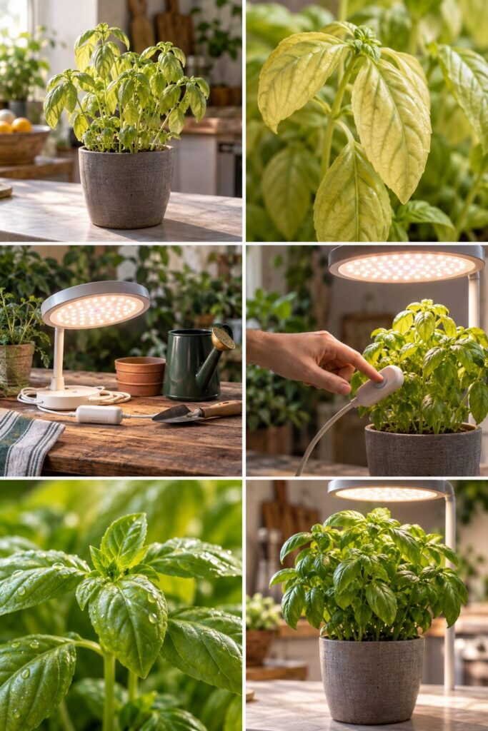 Aromatiques dans une cuisine sans fenêtre : la lampe qui les fait pousser