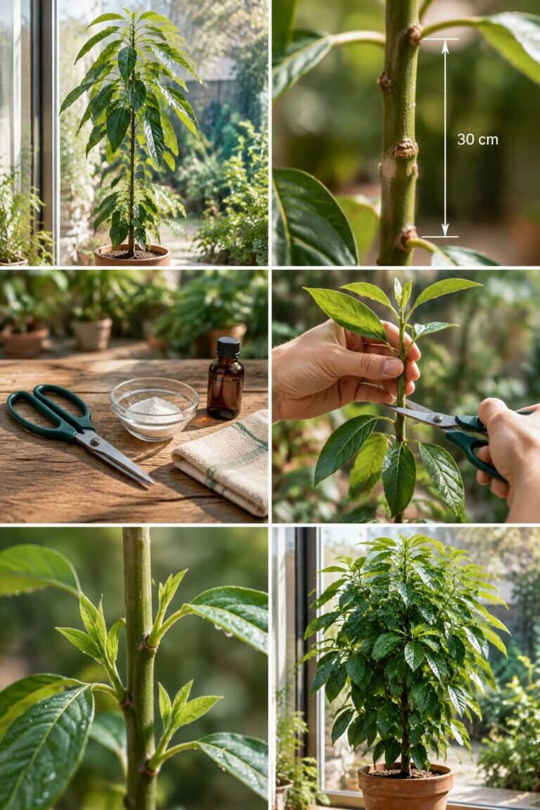 Avocatier qui pousse tout en hauteur : coupez la tête à 30 cm
