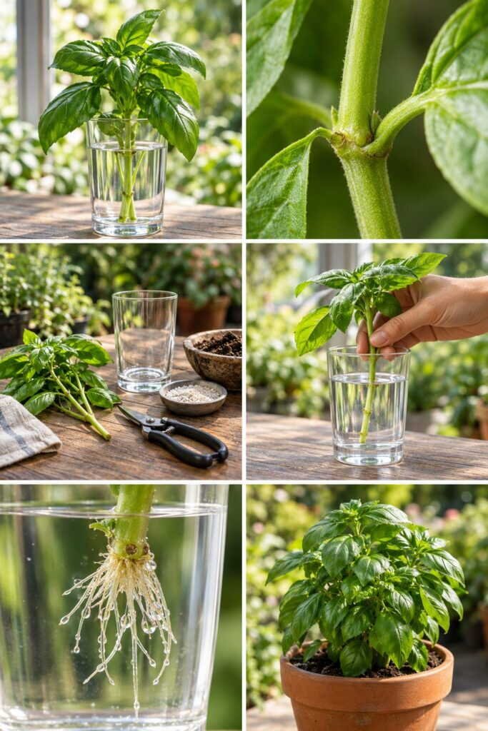 Basilic dans un verre d'eau : des racines en 7 jours