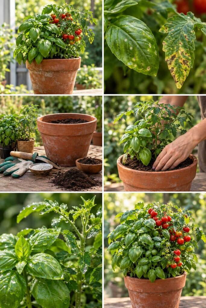 Basilic et tomates dans le même pot : la bonne association