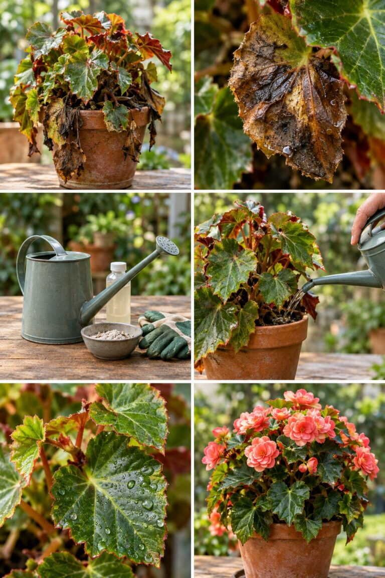 Bégonia qui pourrit : vous mouillez les feuilles en arrosant, voici comment faire