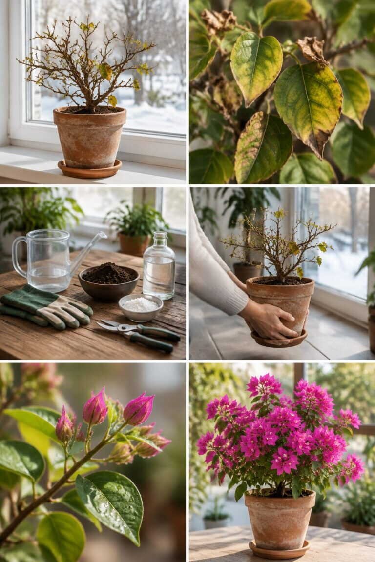 Bougainvillier en pot l&rsquo;hiver : le rentrer dans une pièce froide, pas au salon