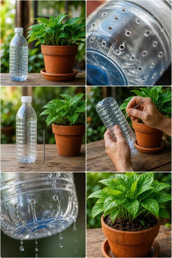 Bouteille en plastique percée : le goutte-à-goutte à 0 euro