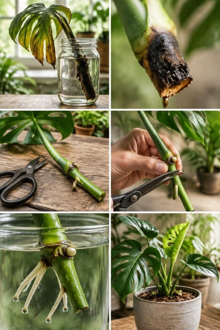 Bouture de monstera qui pourrit : vous avez coupé au mauvais endroit, voici le nœud à garder