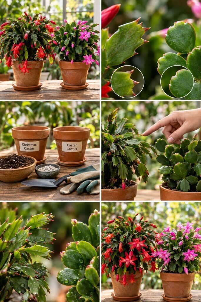 Cactus de Noël ou cactus de Pâques : la différence en 2 secondes (et pourquoi ça change l'entretien)
