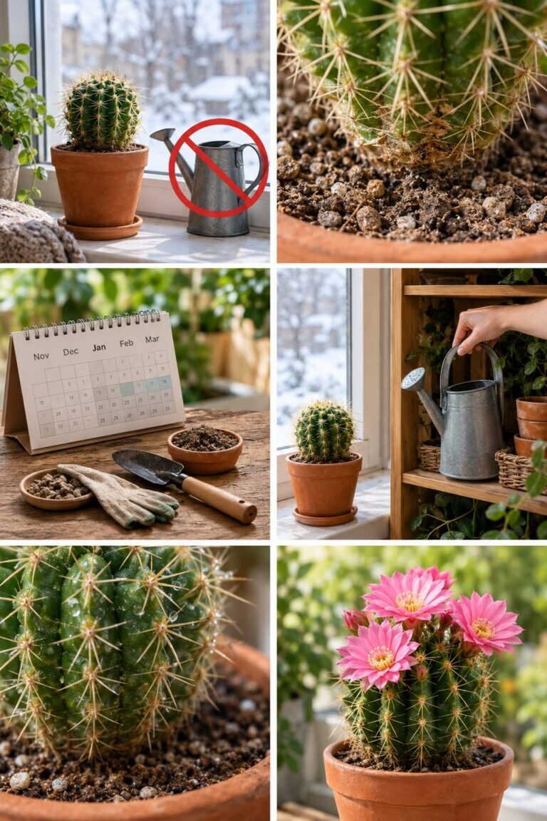 Cactus en hiver : zéro arrosage de novembre à mars, sinon il pourrit