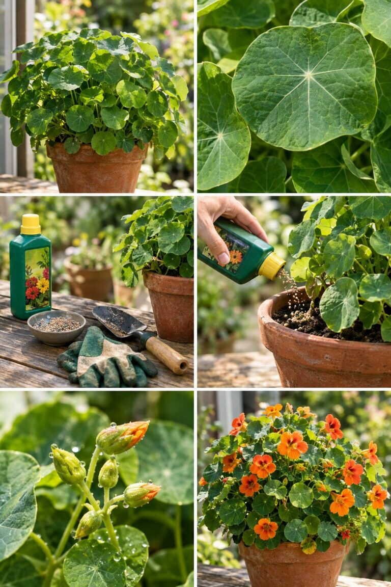 Capucines qui font des feuilles mais pas de fleurs : trop d&rsquo;engrais