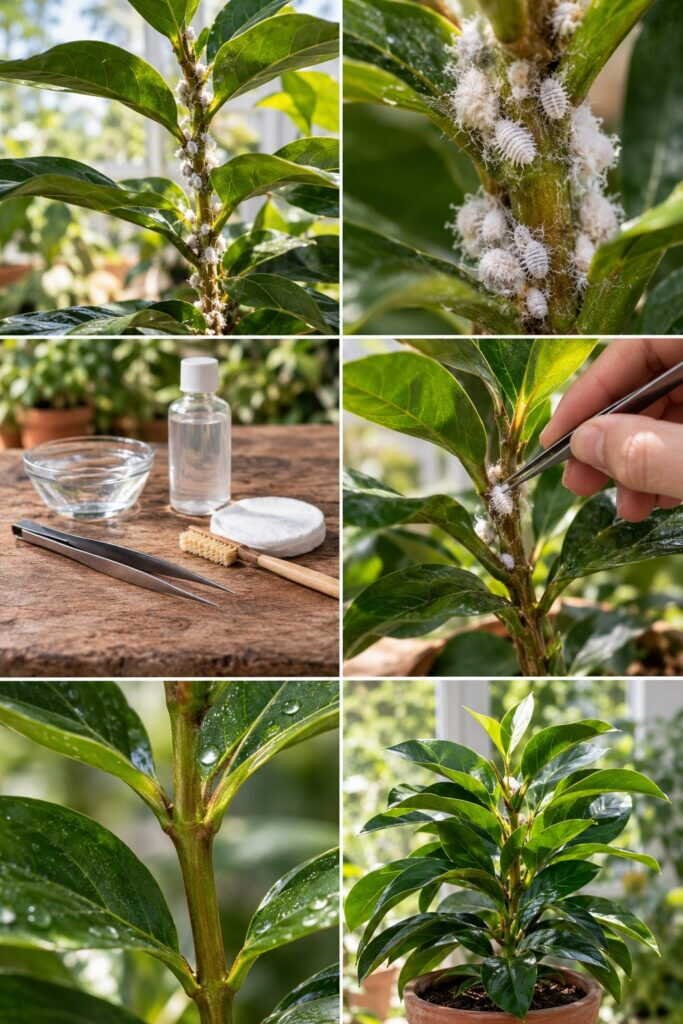 Cochenilles farineuses : le petit coton blanc qu'il faut retirer un par un
