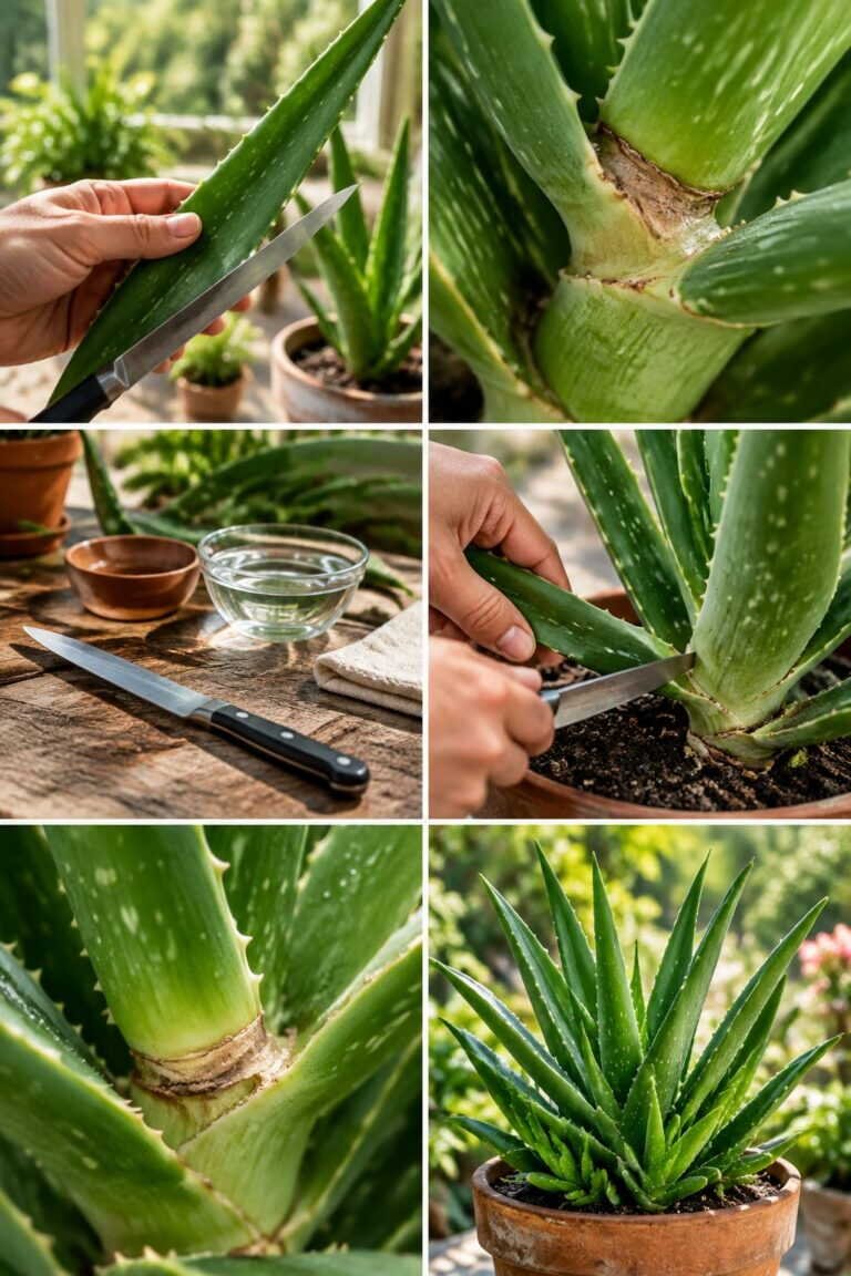 Couper une feuille d&rsquo;aloe vera : où couper pour qu&rsquo;elle cicatrise